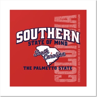 Southern State of Mind-South Carolina 1 Red Posters and Art